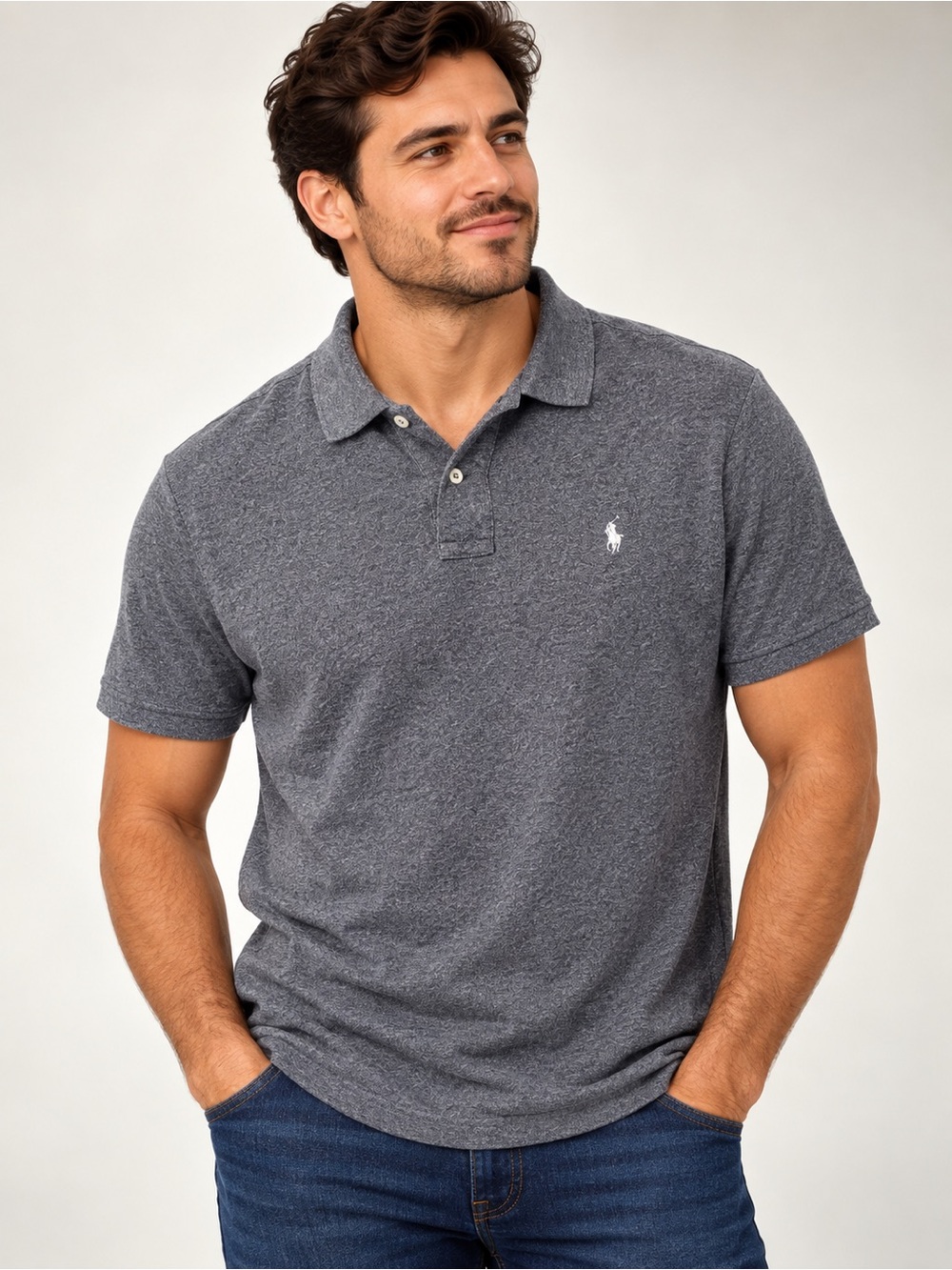 Polo Ralph Lauren Men’s Large Gray Heather Short Sleeve Polo Shirt Pony Logo
